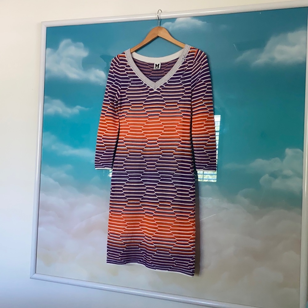 M by Missoni Knit Purple and Orange Dress